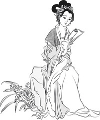 vector Ancient Chinese Lady Figure