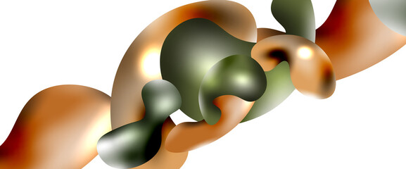 Bubbles abstract background. Liquid splashes on white vector template