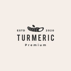 turmeric hipster vintage logo vector icon illustration