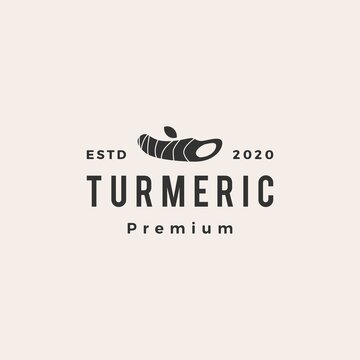 Turmeric Hipster Vintage Logo Vector Icon Illustration