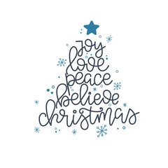 Christmas Vector lettering, motivational quote. Vector illustration