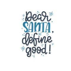 Naklejka na ściany i meble Christmas Vector lettering, motivational quote. Vector illustration