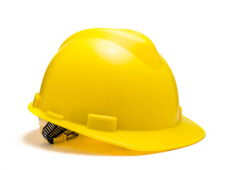 Fototapeta premium Yellow safety helmet isolated on white background