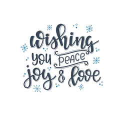 Christmas Vector lettering, motivational quote. Vector illustration