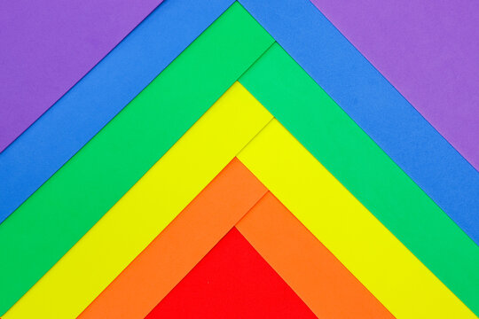 Abstract textured background of colorful craft foam board in the Pride LGBT rainbow colors