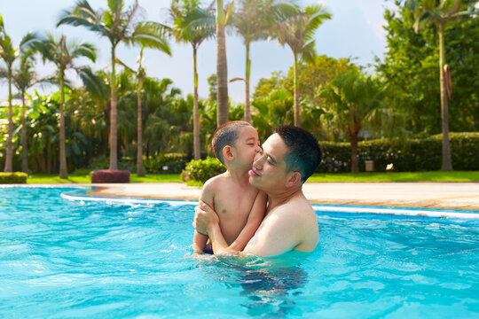 summer time in the swimming pool with Dad