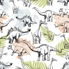 Pattern with dinosaurs
