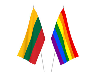 Lithuania and Rainbow gay pride flags