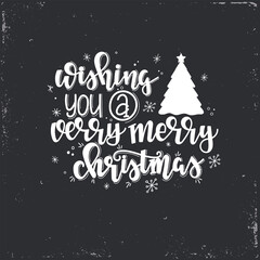 Christmas Vector lettering, motivational quote. Vector illustration