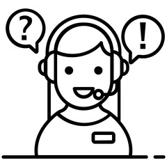 
Customer services icon in modern flat style, helpline

