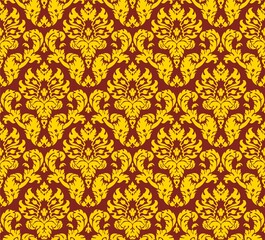 Rich beautiful Royal pattern in Victorian style for furniture decoration, textiles, packaging. Seamless floral pattern.   