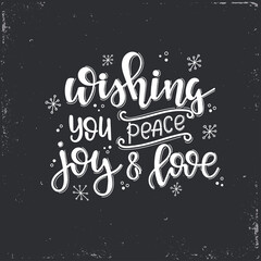 Christmas Vector lettering, motivational quote. Vector illustration