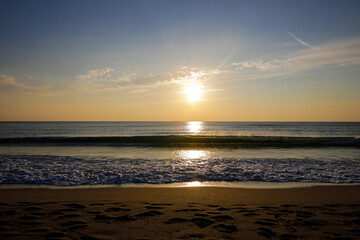 Sunrise over the Black Sea on a peaceful late autumn morning.