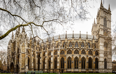 Closeup of Westminster Abbey in UK