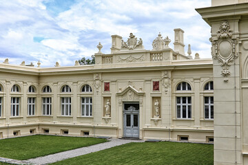 Historic building of Bilina bath with renovated facade