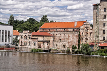 Fototapeta na wymiar Historic buildings of mills in Roudnice-nad-Labem