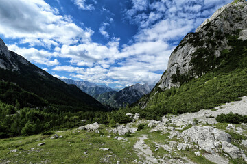 Triglav national park panorama on sunny day