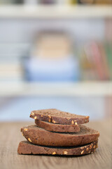 Brown bread slices on the table