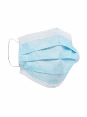 Blue Medical Disposable breath filter Face Mask with covid-19 with earloop. Covid-19 - Wuhan Novel Coronavirus pneumonia COVID-19. Surgical protective antiviral mask. Medical respiratory bandage face.