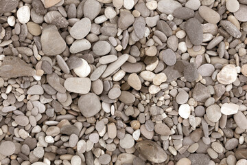 Stone pebbles by the sea.