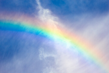 A Beautiful sky with rainbow on nature in air background