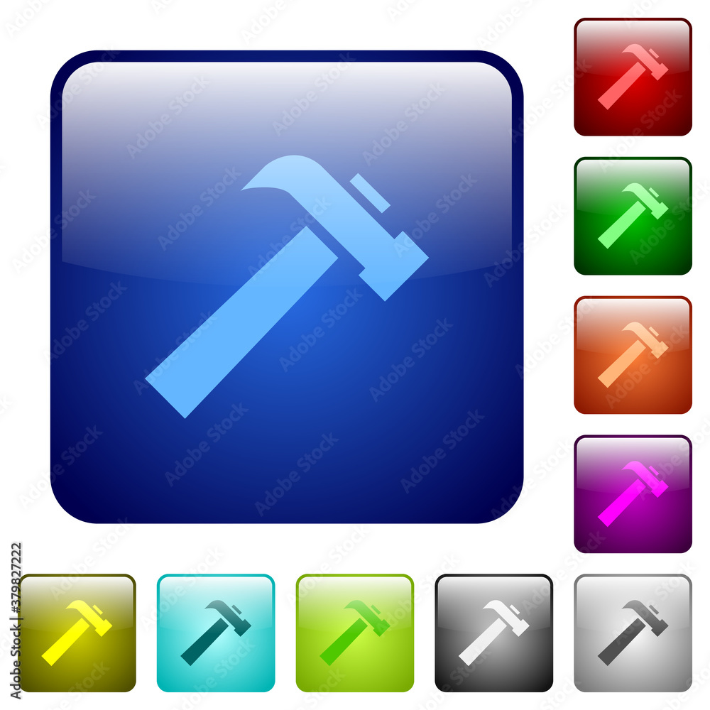 Poster old hammer color square buttons