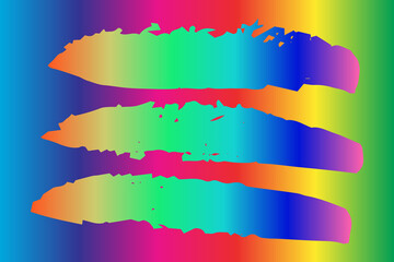 Obraz premium Collection of hand drawn colorful grunge brushes. Vector Grunge Brushes. Dirty Artistic Design Elements. Creative Design Elements. Rainbow background. Distress Frame, Logo, Banner, Wallpaper.