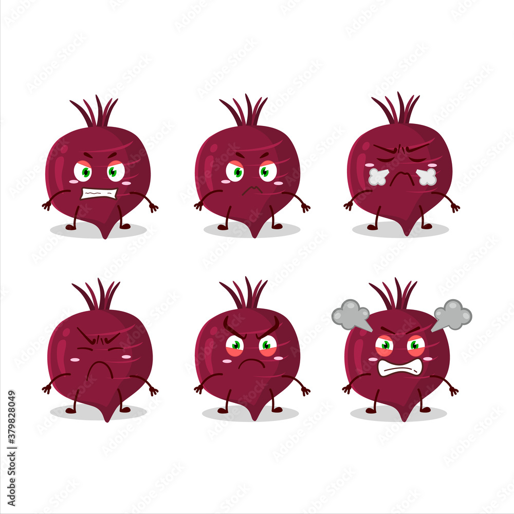 Canvas Prints Beet root cartoon character with various angry expressions