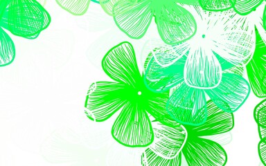 Light Green vector abstract pattern with flowers