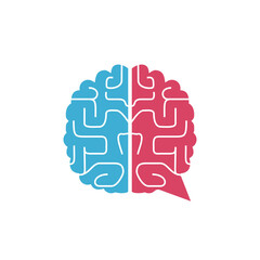 
Brain chat vector logo template. Brain Consult logo design concept.