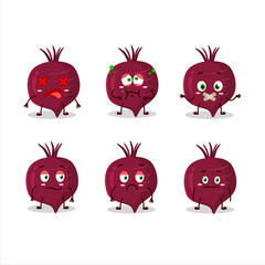 Beet root cartoon character with nope expression