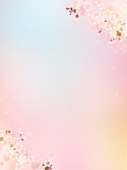 Asian-style background depicting spring cherry blossoms