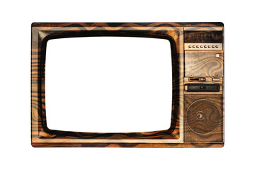 Old television isolated on white background.