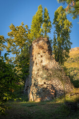 Ruins of old castle in Cisterna di Latina at sunset in Italy - obrazy, fototapety, plakaty