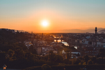 Fototapeta na wymiar Sunset at Piazzale Michelangelo