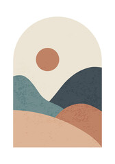 Trendy minimalist landscape abstract contemporary collage design