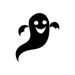 Doodle spirit for hallloween icon isolated on white. Hand drawing stencil art. Sketch vector stock illustration. EPS 10