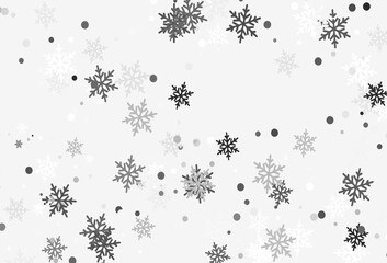 Light Gray vector layout with bright snowflakes.