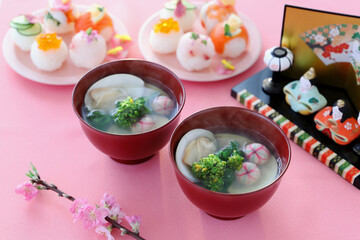 ひなまつり　うしお汁　菜の花