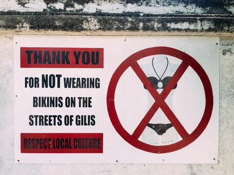 Town rules about wearing bikinis and traditional culture
