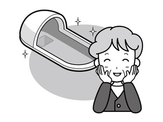 きれいな和式トイレに喜ぶおばあさん