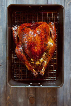 Thanksgiving: Roast Turkey Cools In Roasting Pan
