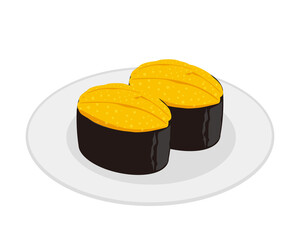 雲丹軍艦のベクターイラスト　握り寿司