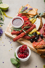 assortment of different sausages and meats