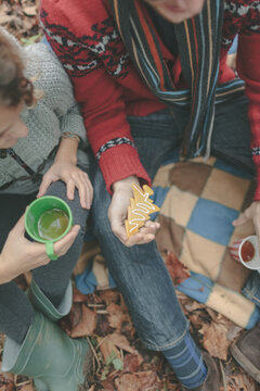 Friends Have Picnic Outdoor