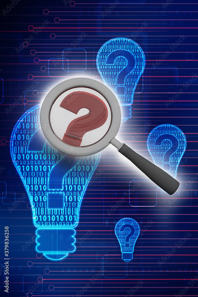 Poster 3d rendering question mark search