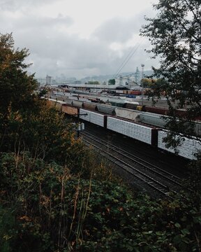Cloudy Train Yard