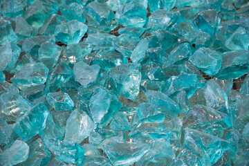 Texture of ice of blue color. Background from crystals