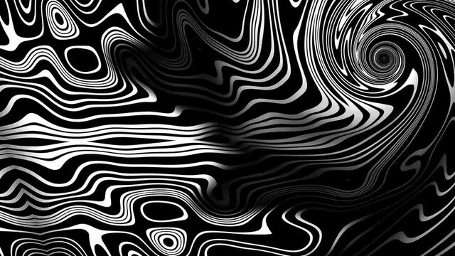 black and white swirl pattern changes its shape