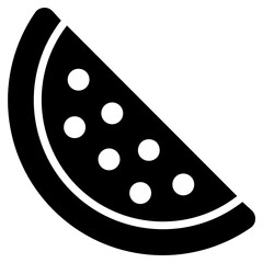
Half cutted watermelon slice in flat icon, tropical fruit,
